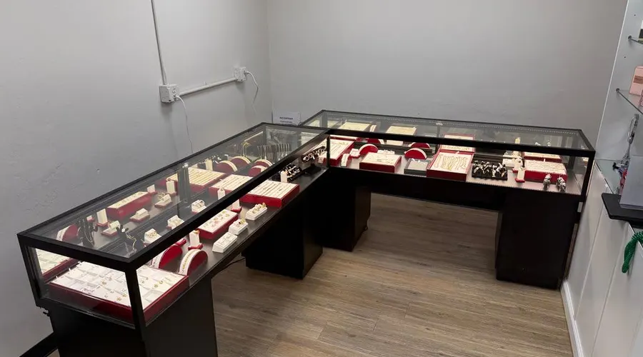 The jewelry display cases