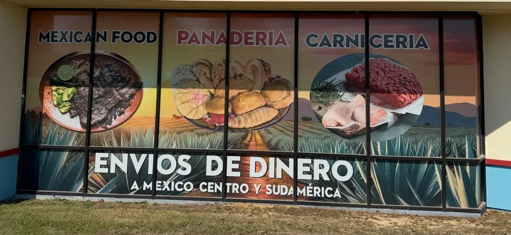 Money transfer sign for Mexico, Central and South America